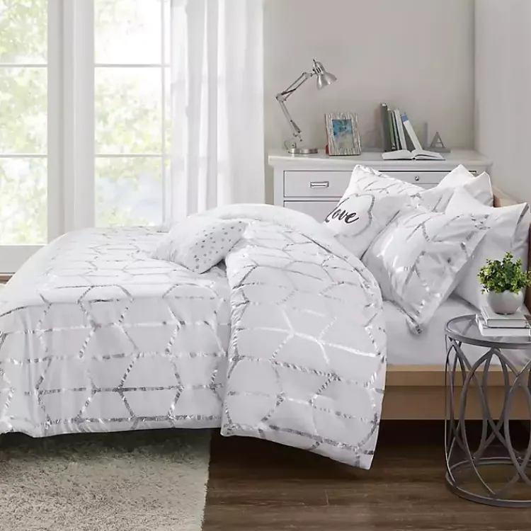Kirklands Home White Metallic 5-pc. Full/Queen Comforter Set Best