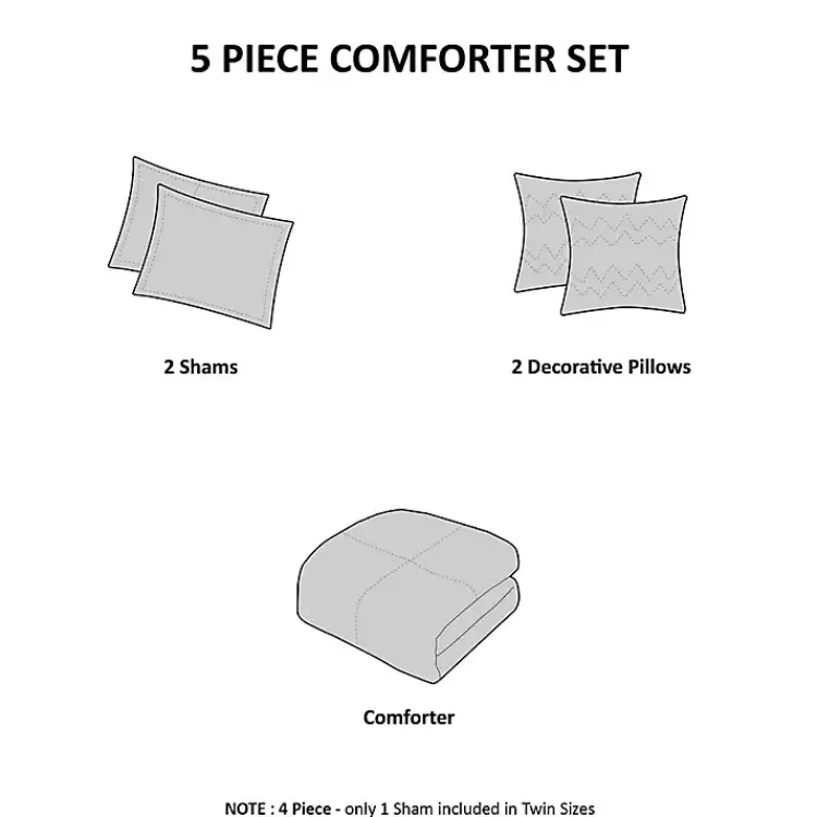 Kirklands Home White Metallic 5-pc. Full/Queen Comforter Set Best