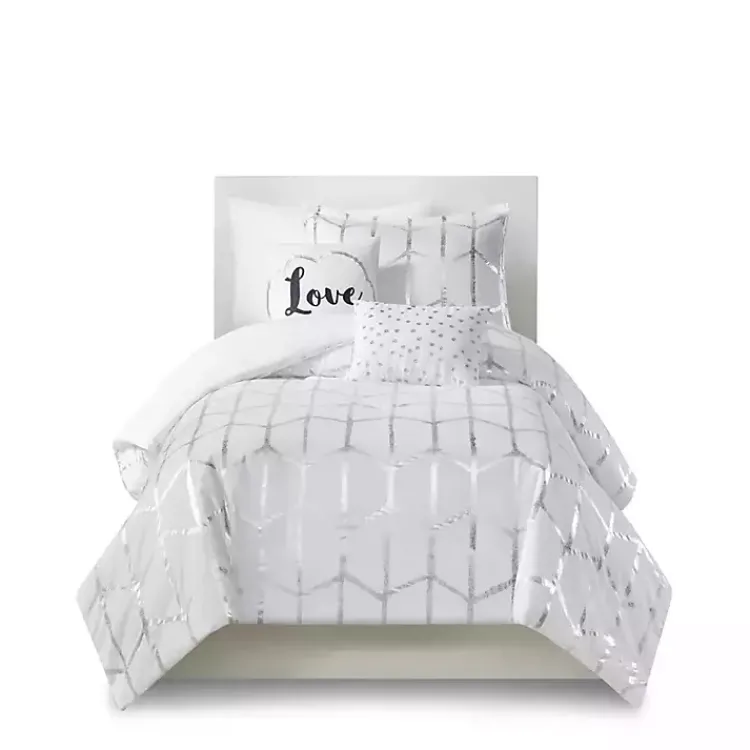 Kirklands Home White Metallic 4-pc. Twin/Twin XL Comforter Set Clearance