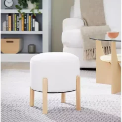 Kirklands Home Michelle Ottoman White Hot