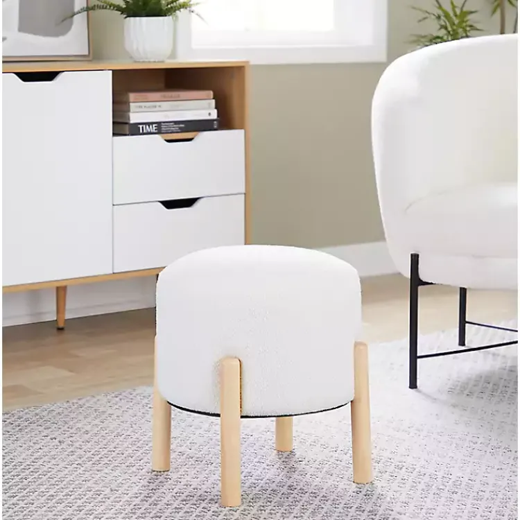 Kirklands Home Michelle Ottoman White Hot