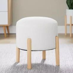 Kirklands Home Michelle Ottoman White Hot