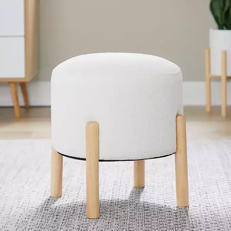 Kirklands Home Michelle Ottoman White Hot