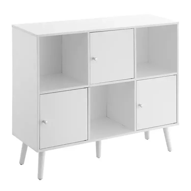 Kirklands Home Mid-Century Modern Cubby Cabinet White Clearance