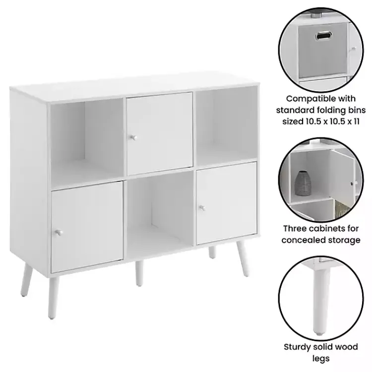 Kirklands Home Mid-Century Modern Cubby Cabinet White Clearance