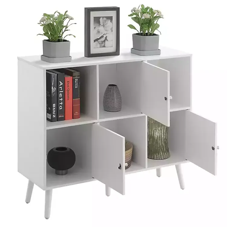 Kirklands Home Mid-Century Modern Cubby Cabinet White Clearance