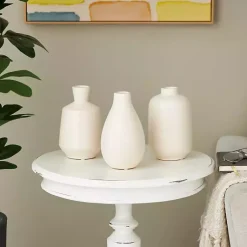 Vases>Kirklands Home Minimalist Ceramic Vases, Set of 3 White