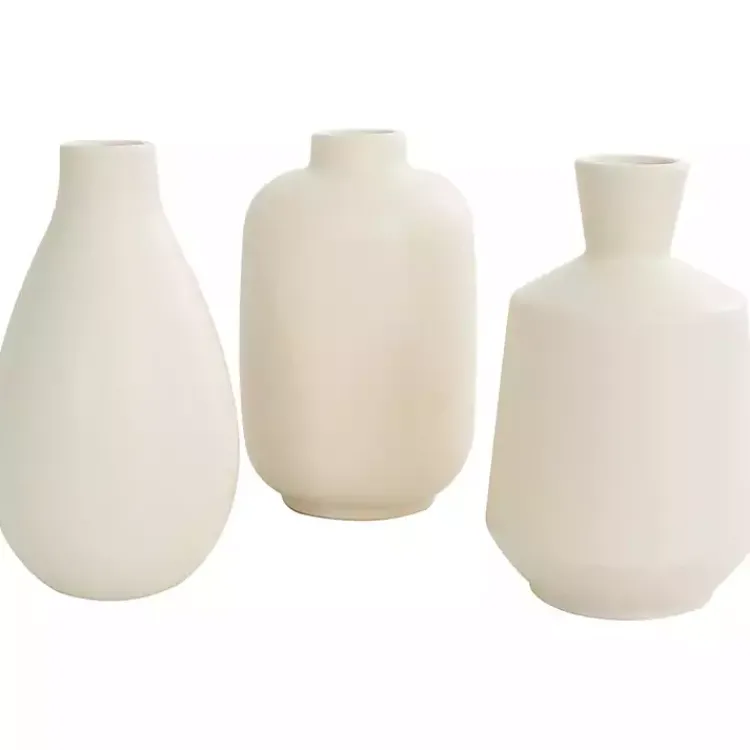 Vases>Kirklands Home Minimalist Ceramic Vases, Set of 3 White