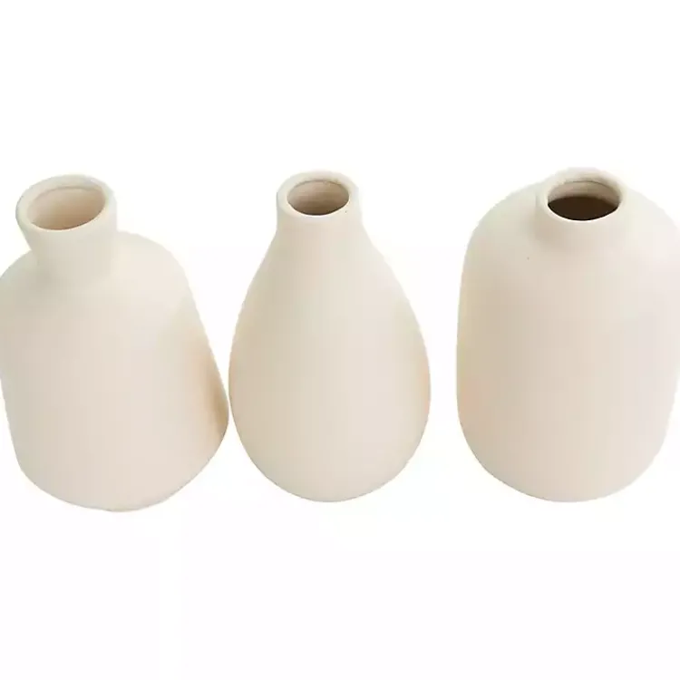 Vases>Kirklands Home Minimalist Ceramic Vases, Set of 3 White