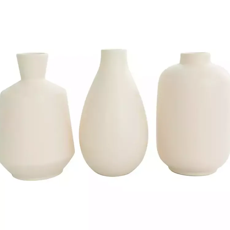 Vases>Kirklands Home Minimalist Ceramic Vases, Set of 3 White