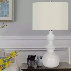 Kirklands Home White Modern Spindle Table Lamp Ivory Hot