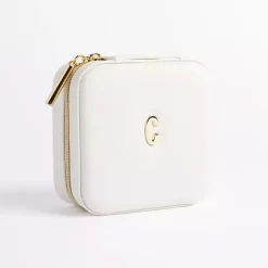 Monogram Seasonal Decor>Kirklands Home Monogram C Travel Jewelry Box White