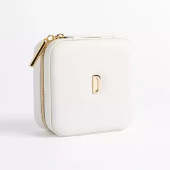 Monogram Seasonal Decor>Kirklands Home Monogram D Travel Jewelry Box White