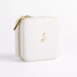 Monogram Seasonal Decor>Kirklands Home Monogram J Travel Jewelry Box White