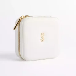 Monogram Seasonal Decor>Kirklands Home Monogram S Travel Jewelry Box White
