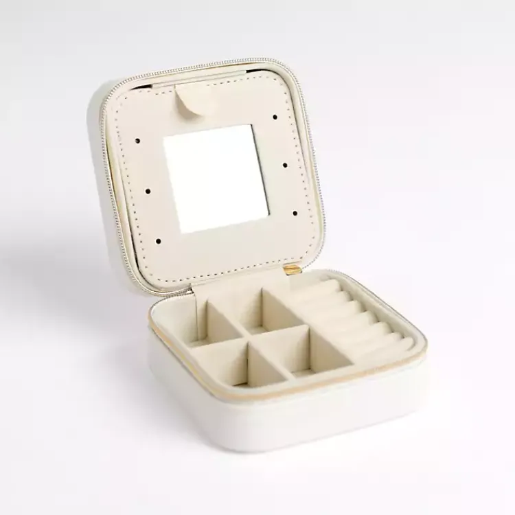 Monogram Seasonal Decor>Kirklands Home Monogram T Travel Jewelry Box White