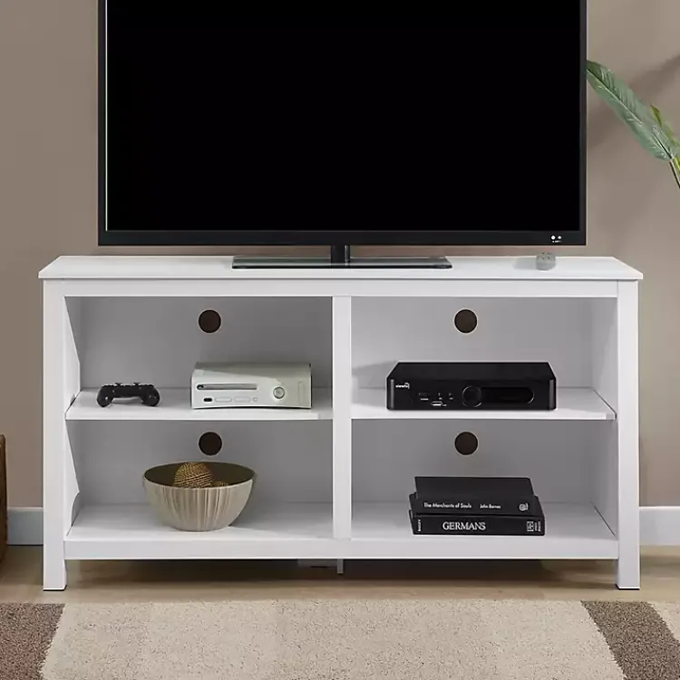 Kirklands Home Montana 4-Shelf Media Cabinet White Discount