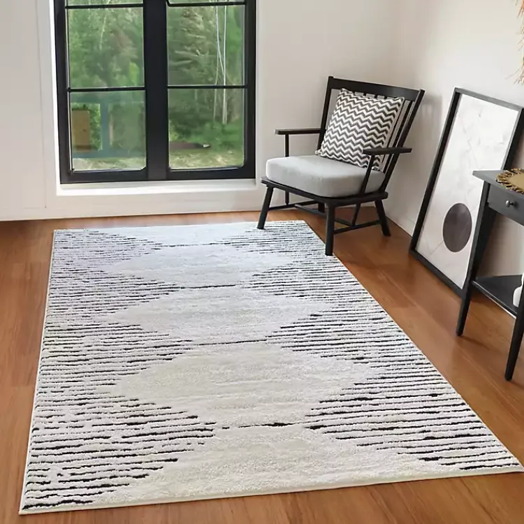 Kirklands Home White Moroccan Area Rug, 5x7 Online
