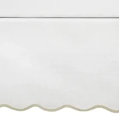 Kirklands Home White Neutral Scalloped Coastal Queen Bed Skirt Tan Discount
