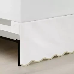 Kirklands Home White Neutral Scalloped Coastal King Bed Skirt Sale