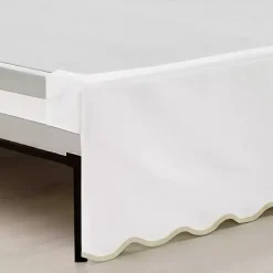 Kirklands Home White Neutral Scalloped Coastal King Bed Skirt Sale
