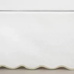Kirklands Home White Neutral Scalloped Coastal King Bed Skirt Sale