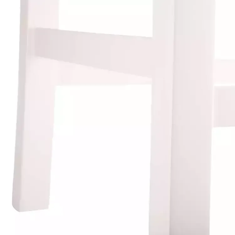Kirklands Home White Newport Wood and Rattan Counter Stool Brown New