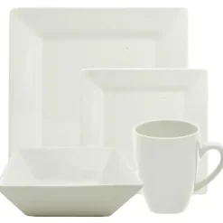 Kirklands Home Nordic Square 16-pc. Dinnerware Set White New