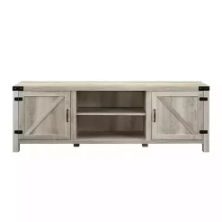 Kirklands Home Oak Barn Door TV Stand White Outlet
