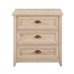 Kirklands Home Oak Bronze Cupped Handle Nightstand White Clearance