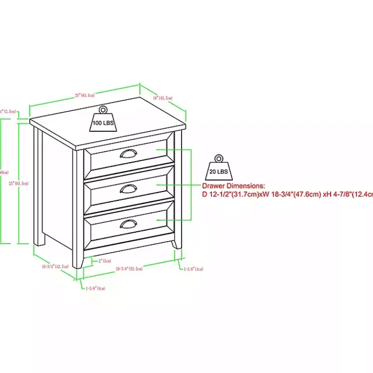 Kirklands Home Oak Bronze Cupped Handle Nightstand White Clearance