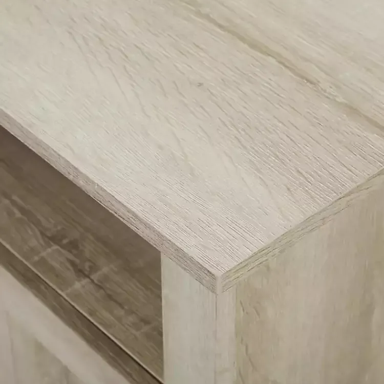 Kirklands Home White Oak Grooved Door Corner TV Stand Ivory Hot