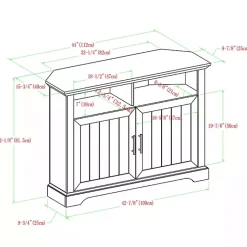 Kirklands Home White Oak Grooved Door Corner TV Stand Ivory Hot