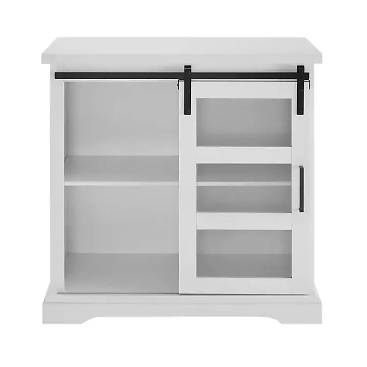 Kirklands Home Oak Sliding Door Cabinet White