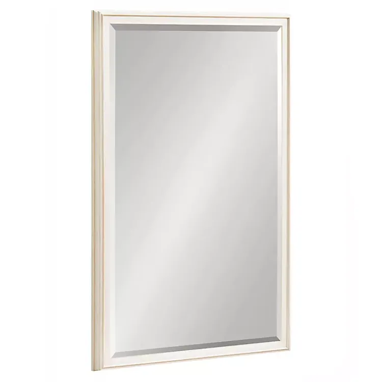 Kirklands Home White Oakhurst Rectangle Wall Mirror, 30 in.
