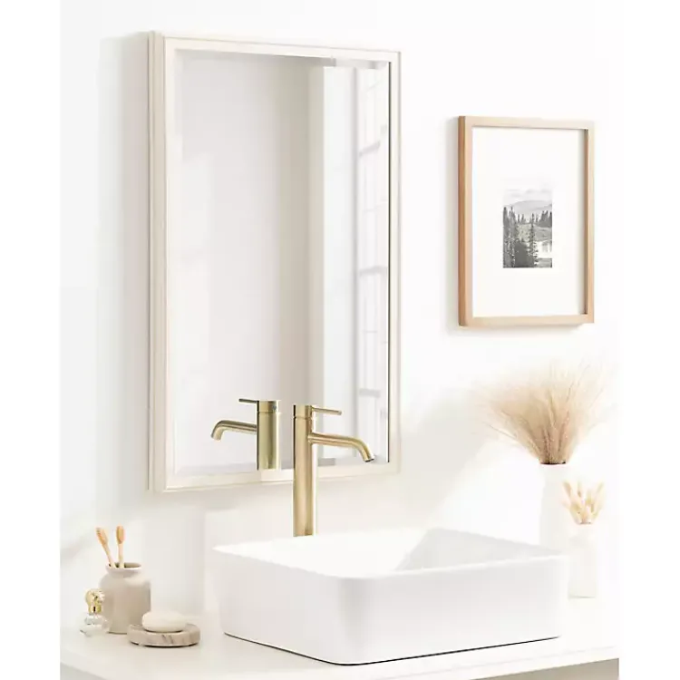 Kirklands Home White Oakhurst Rectangle Wall Mirror, 30 in.