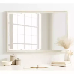 Kirklands Home White Oakhurst Rectangle Wall Mirror, 36 in.