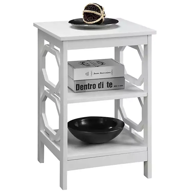 Kirklands Home Octagon 2-Shelf Accent Table White Outlet