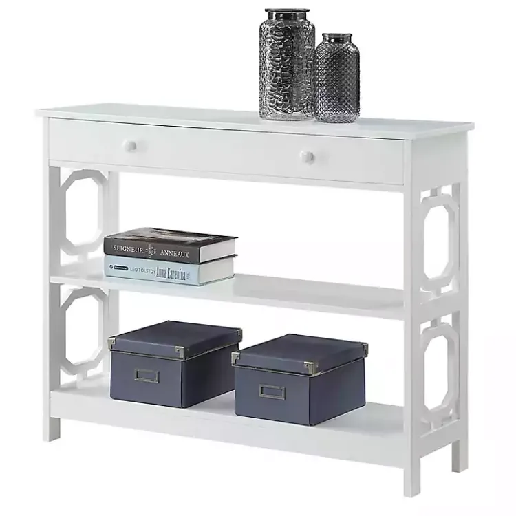 Kirklands Home Octagon 2-Shelf Console Table White Hot