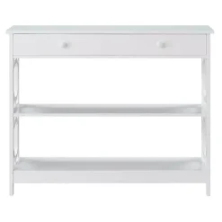 Kirklands Home Octagon 2-Shelf Console Table White Hot