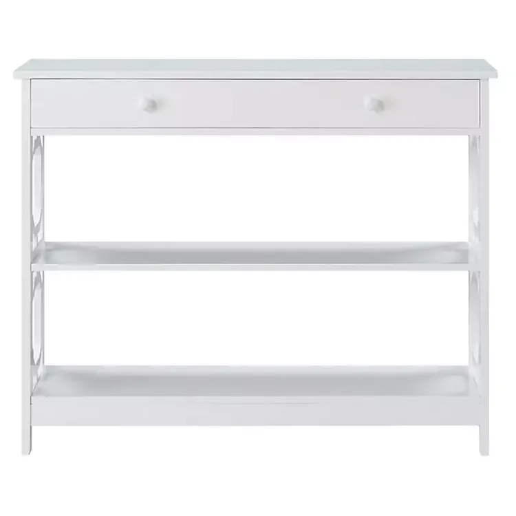 Kirklands Home Octagon 2-Shelf Console Table White Hot
