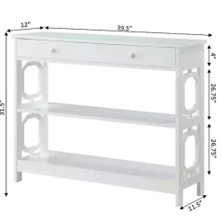 Kirklands Home Octagon 2-Shelf Console Table White Hot