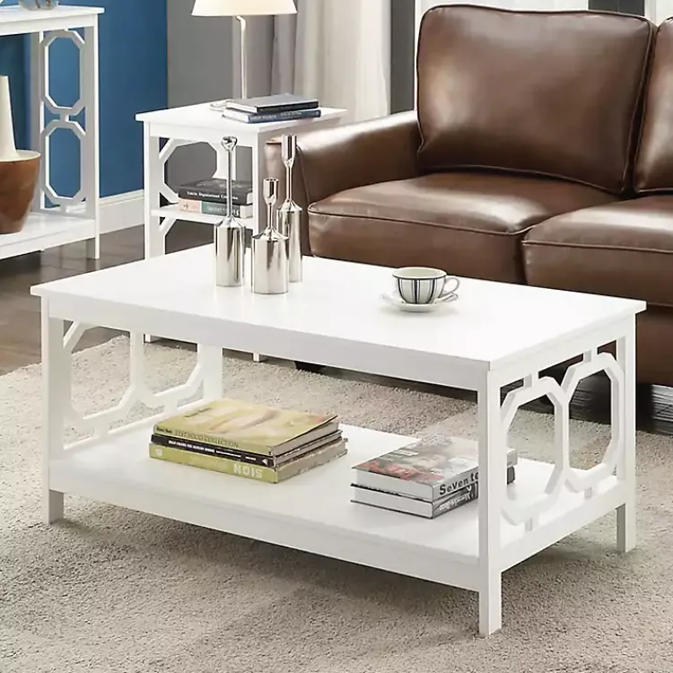 Kirklands Home Octagon Single Shelf Coffee Table White Clearance