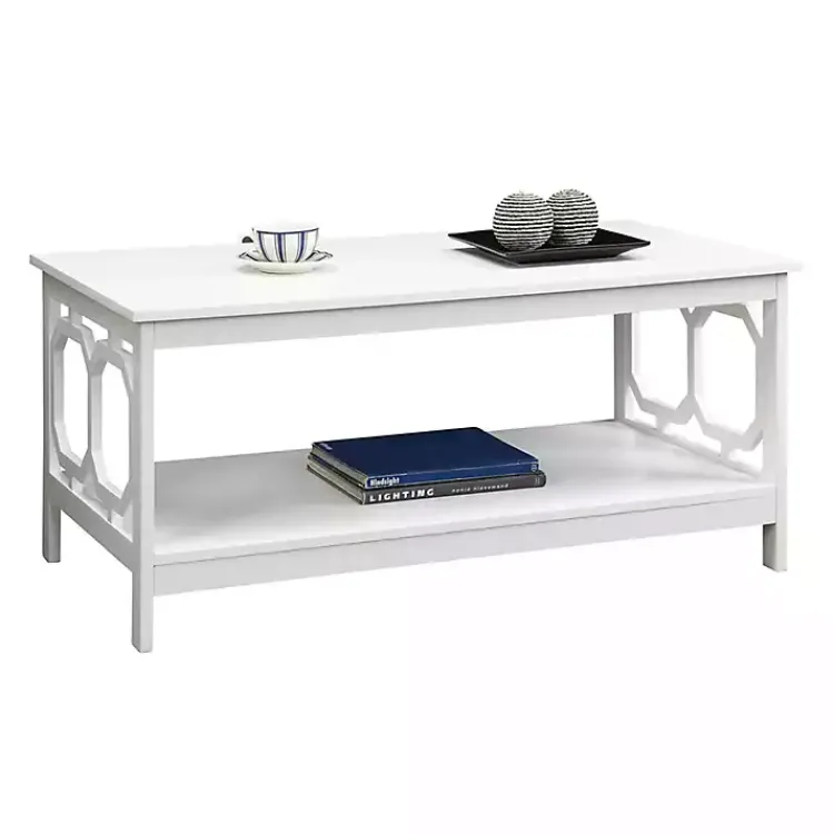 Kirklands Home Octagon Single Shelf Coffee Table White Clearance