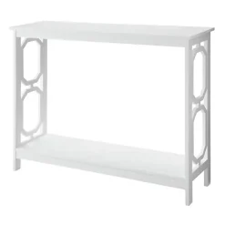 Kirklands Home Octagon Single Shelf Console Table White Outlet