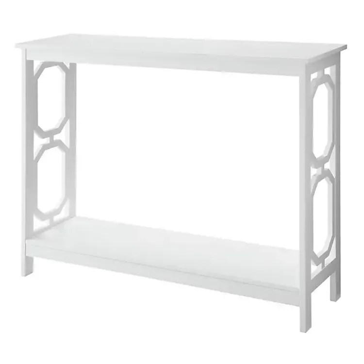 Kirklands Home Octagon Single Shelf Console Table White Outlet