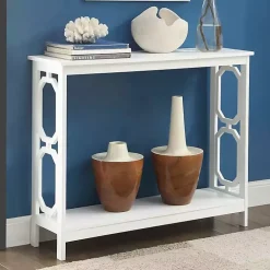 Kirklands Home Octagon Single Shelf Console Table White Outlet