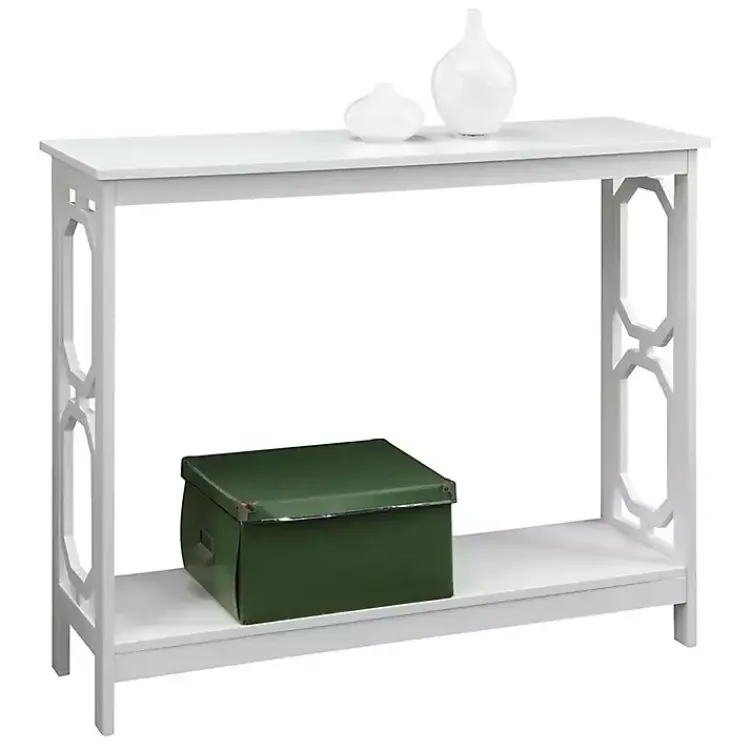 Kirklands Home Octagon Single Shelf Console Table White Outlet