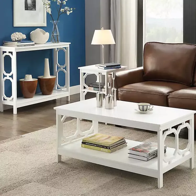Kirklands Home Octagon Single Shelf Console Table White Outlet