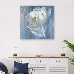 Kirklands Home White on Blue Canvas Art Print, 30x30 in. Sale